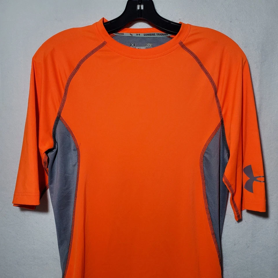 Under Armour compression Shirt Men Large Short Sleeve Orange Combine  - Image 2 of 4