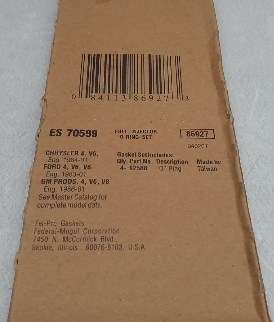 ES 70599 FelPro Automotive Fuel Injection ORing Set FelPro ES70599 eBay