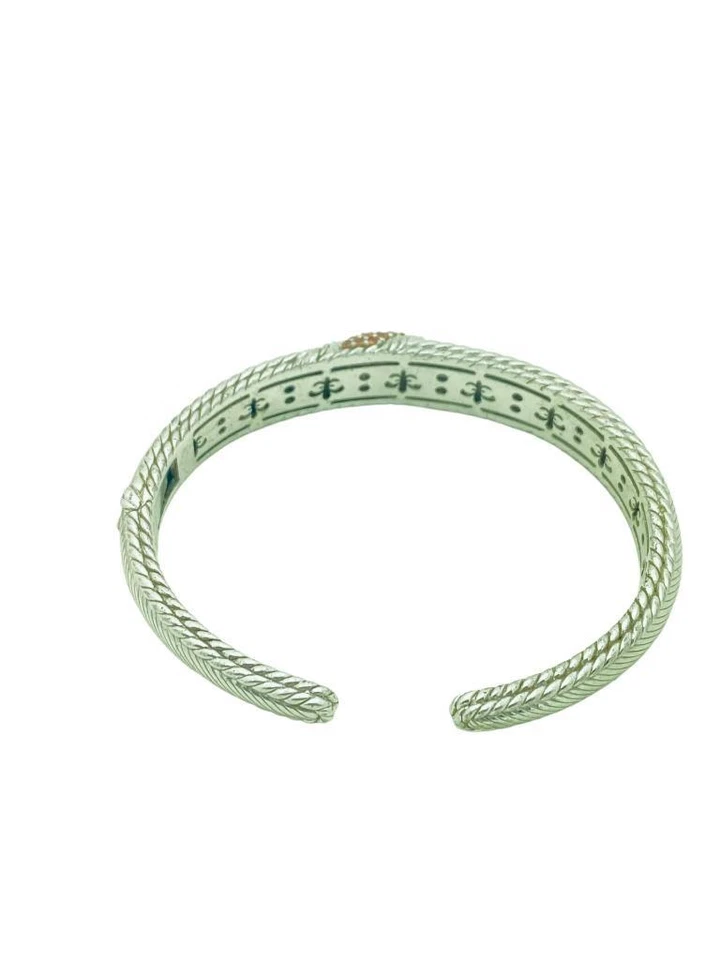 Brazalete Brazalete Judith Ripka Plata Esterlina Naranja Citrino Circonita cúbica Bisagras 11mm Foto 3 de 4