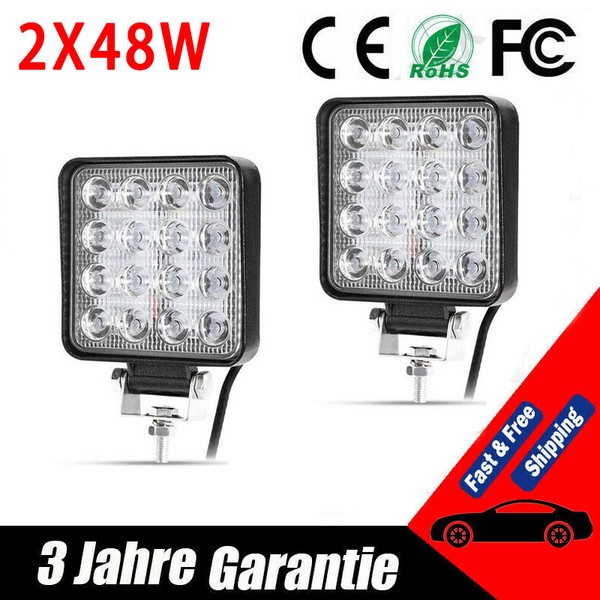 2X 48W LED Arbeitsscheinwerfer Offroad Scheinwerfer FüR Jeep Bagger SUV 12V-24V-image