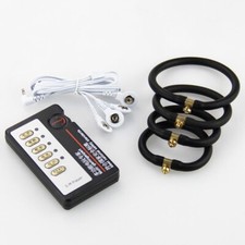 E-Stim Shock Cock Therapy Penis Ring Anal Butt Plug Enlarger Stimulate Sex Toy