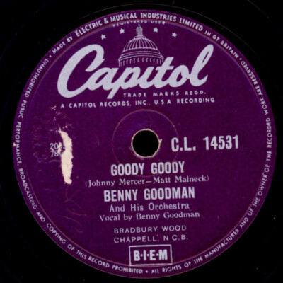 BENNY GOODMAN ORCH. & VOCAL!  Goody Goody/ Sometimes 78rpm Schellackplatte X4206