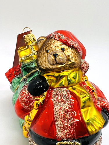 Seltener Weihnachtsbär Weihnachtsschmuck Glaswaren Kunst Studio handgefertigt mit Aufbewahrungsbox - Bild 12 von 23