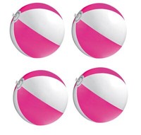 4X Strandball / Wasserball / Farbe: Pink-Weiß