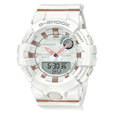 Casio G Shock Step Tracker S Series White Rose Pink Bluetooth Watch Gmab800 7a Ebay