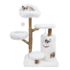 ZEOPHOL 52" Cat Tree Tower Natural Branch Scratching Post Cat Condo 5 Platforms