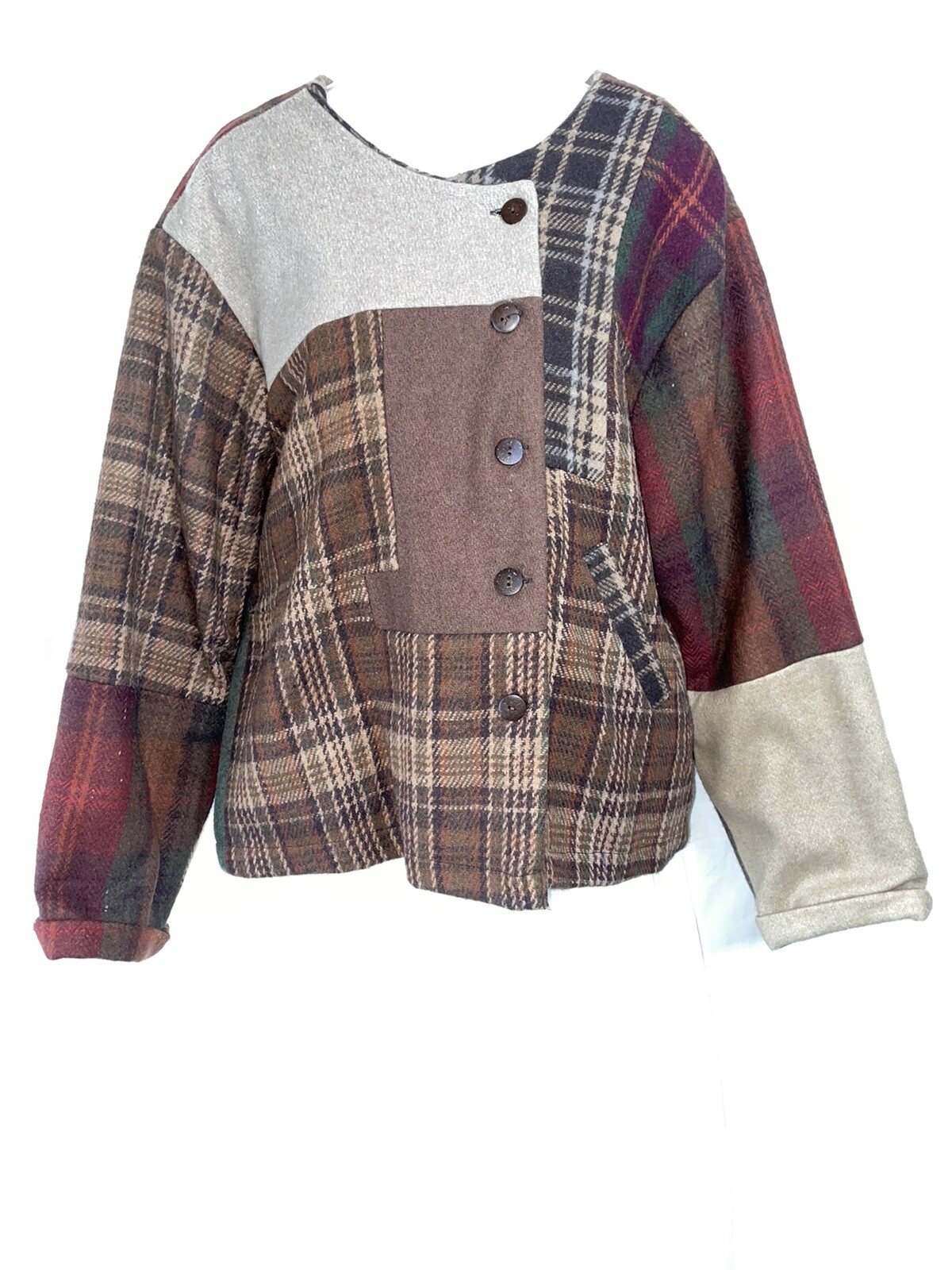 Sacred Threads Wool Jacket Medium Large Plaid Not… - image 5