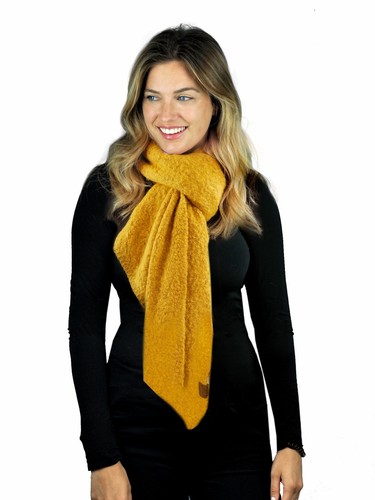 C.C Women's Boucle Knit Bias Cut Whip-stitched Edged Long Scarf Boucle Yarn Wrap - Picture 31 of 65