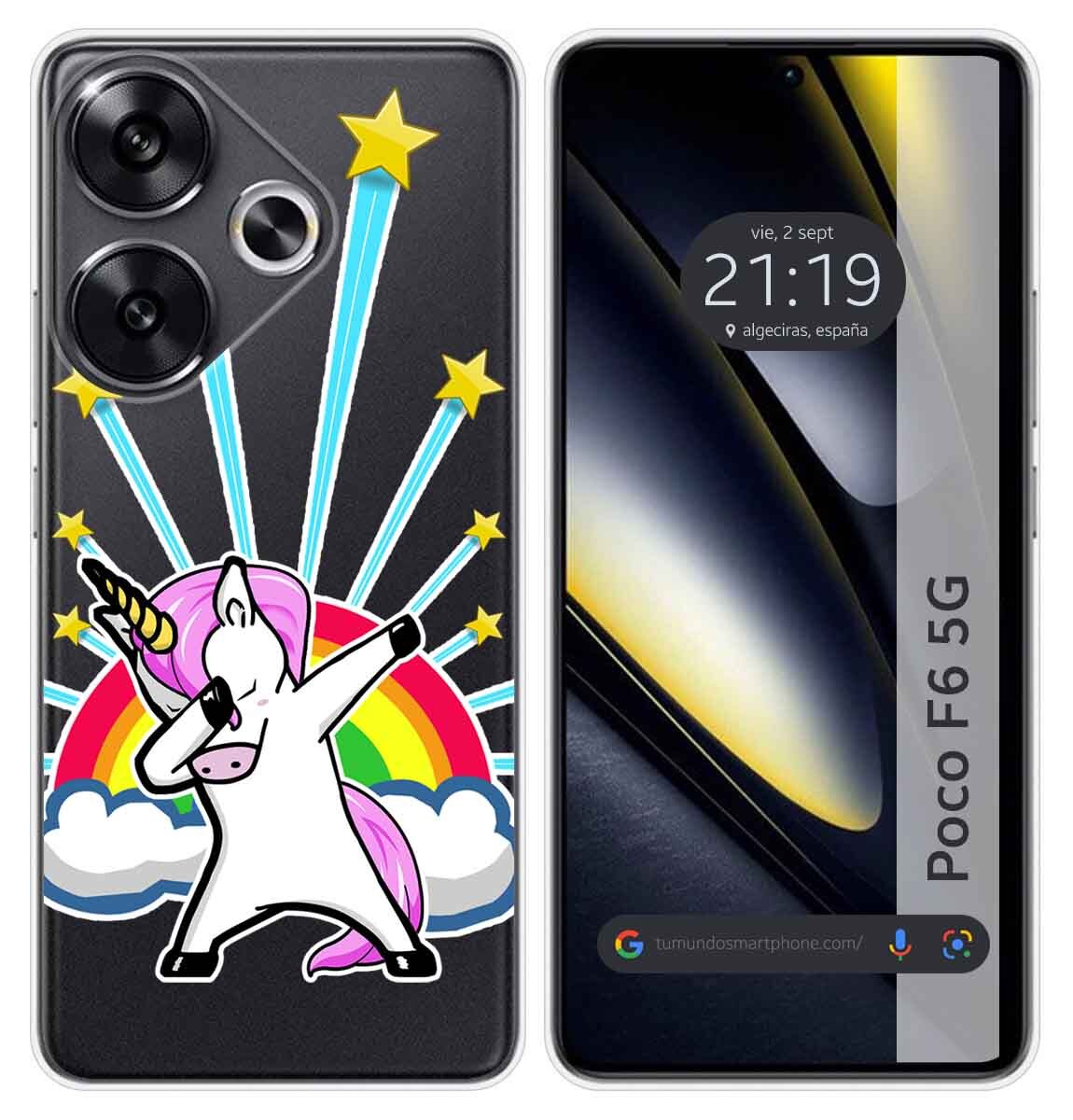 Cover Silicone Trasparente per Xiaomi Poco F6 5G Disegno Unicorno Disegni