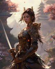 Japanese Onna-Bugeisha Confident Warrior Princess Fantasy Giclée Art Print 8x10