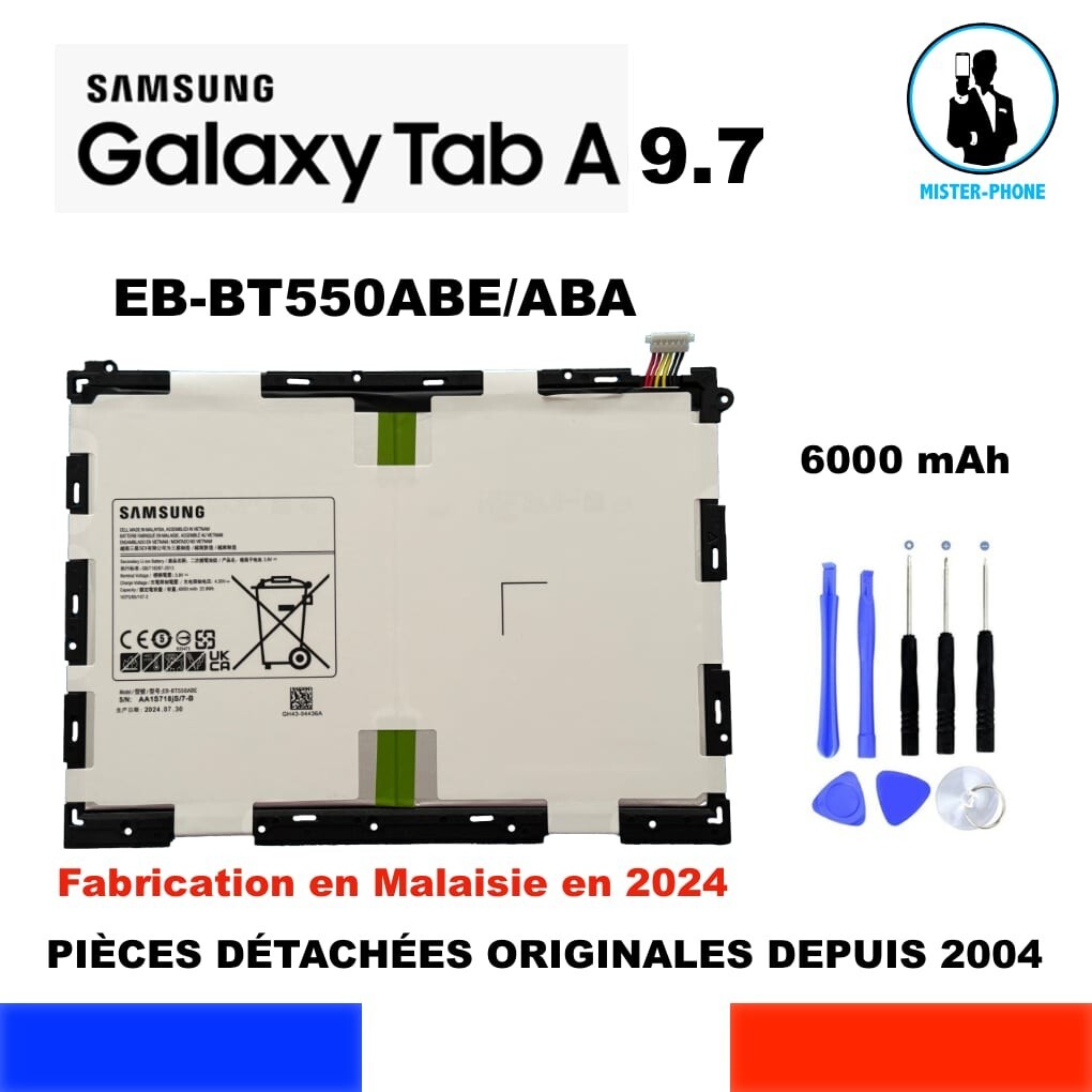 Batterie Samsung Galaxy Tab A 9.7 originale EB-BT550ABE pour retrouver une autonomie maximale