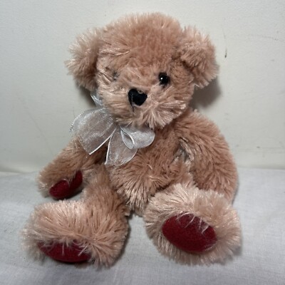Russ Berrie Zinfandel Teddybär rosafarben 7 Zoll Plüschtier Kuscheltier 