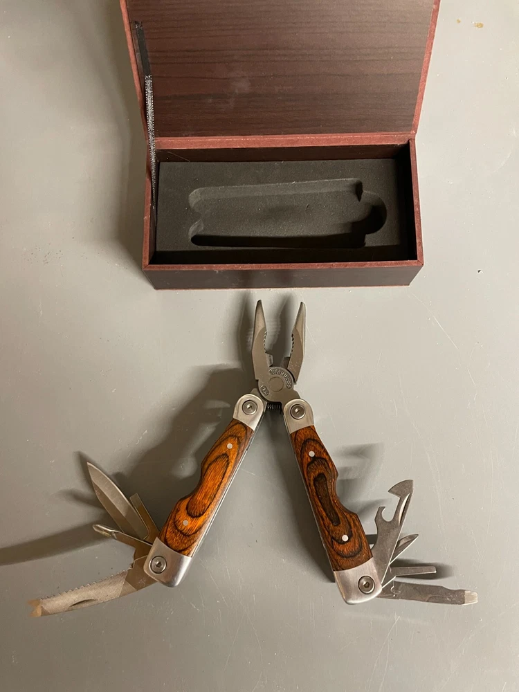 Multi-Tool with Wood Handle and Gift Box