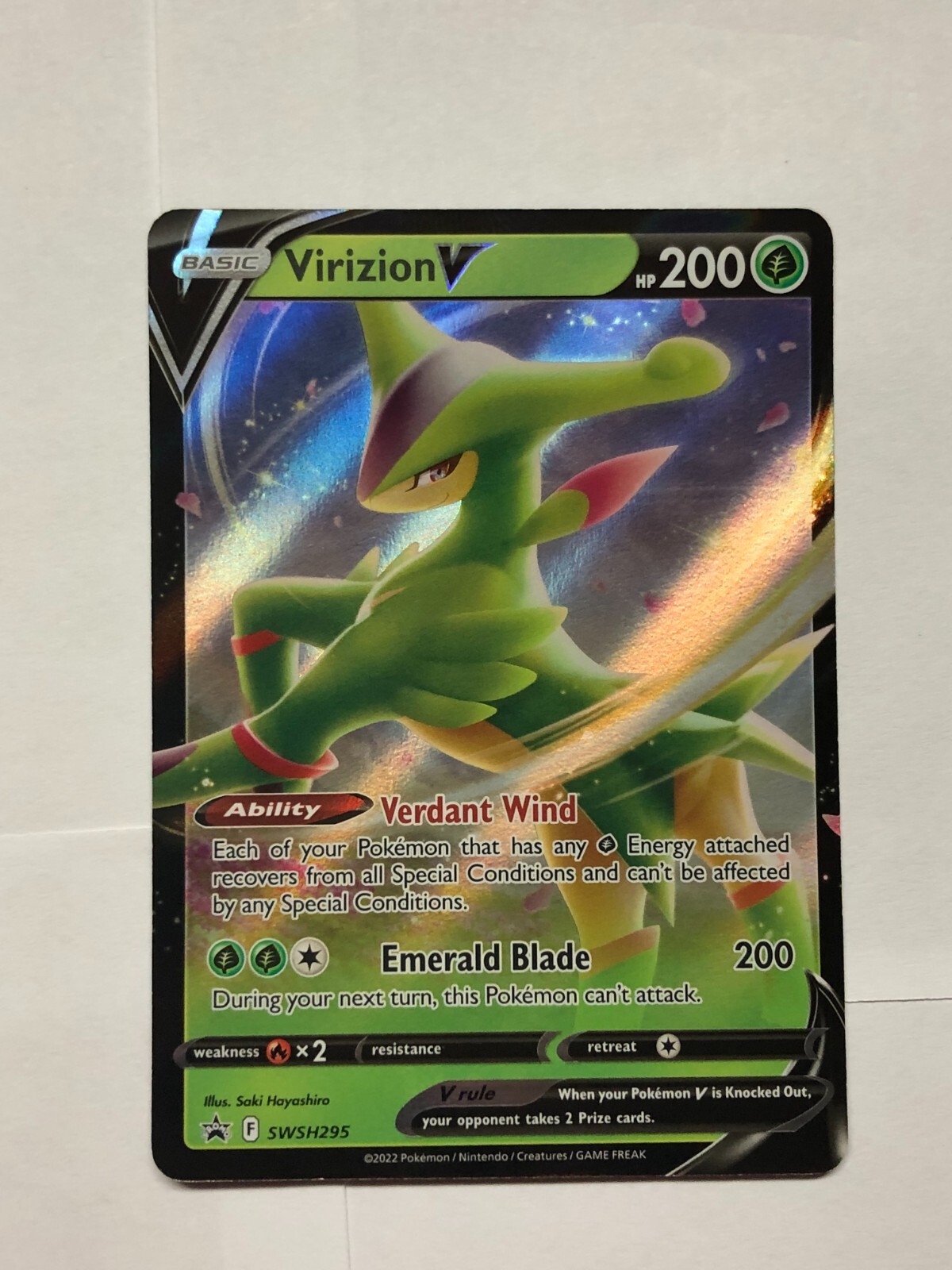 Pokemon Card Promo Virizion V SWSH295 Near Mint