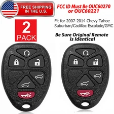 2 Keyless Entry Remote Control Car Key Fob for 2007-2014 TAHOE CHEVY OUC60270