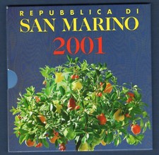 BU Saint Marin 2001 RARE 8 Pieces UNC dont 5000 Lire Argent