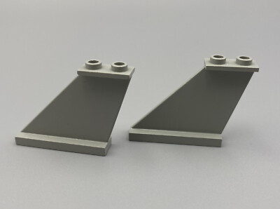 LEGO 2x Lot - Vintage Old Light Gray Tail 4 x 1 x 3 - 6984, 6991