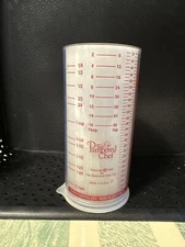 PAMPERED CHEF Slide Adjustable Wet / Dry MEASURING CUP 2 Cup Push Tube #2225 (1)
