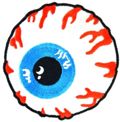 Eyeball Eye PATCH 6 cm x 6 cm Iron Sew On Embroidered Blood Comedy Horror 