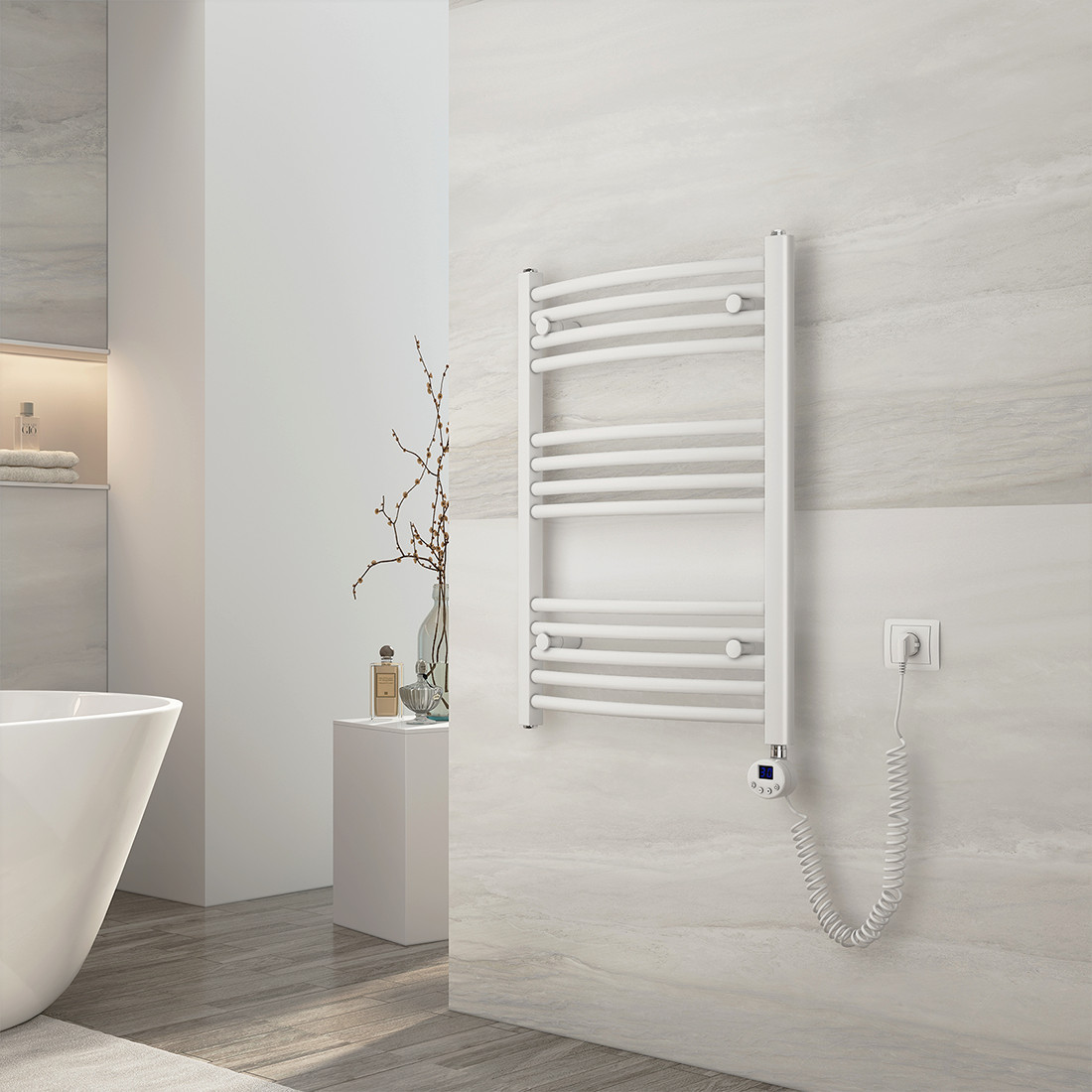 Elektrischer Handtuchheizkörper - 100W Badheizung Mit Thermostat