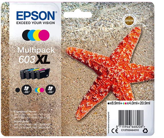 Epson 603XL Multipack Cartouches d'Encre - Magenta, Cyan, Jaune, Noir