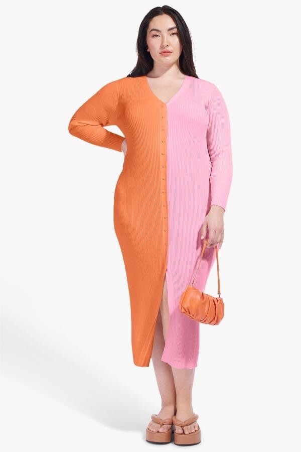 staud orange dress Puglia Sleeveless Sheath Midi in Fiery Nectarine medium founded the LA Staud Orange Yamila Maxi Dress