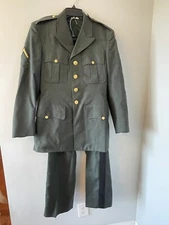 US Army Dress Uniform Vintage  Jacket Complete With Patches & Pants  36R 31x31