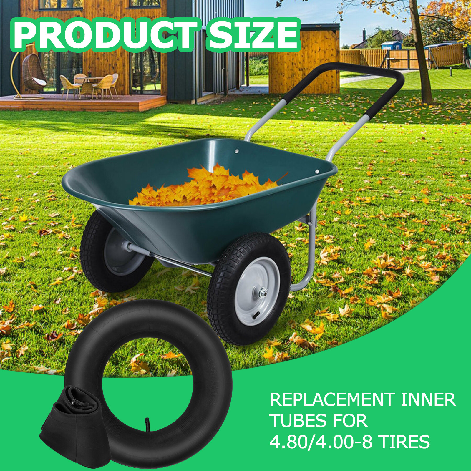 2x Heavy Duty Inner Tubes Tire for Lawn Mowers Hand Trolley Tractors 4.