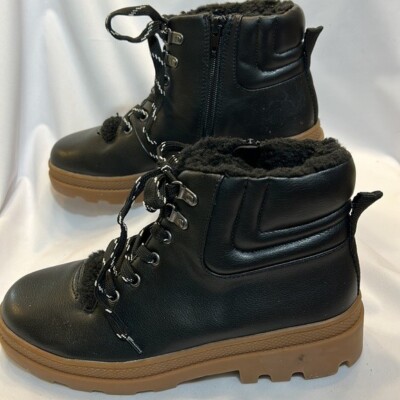 Nordstrom Rack Women Black Chiara Fur Lining Lace Up Booties