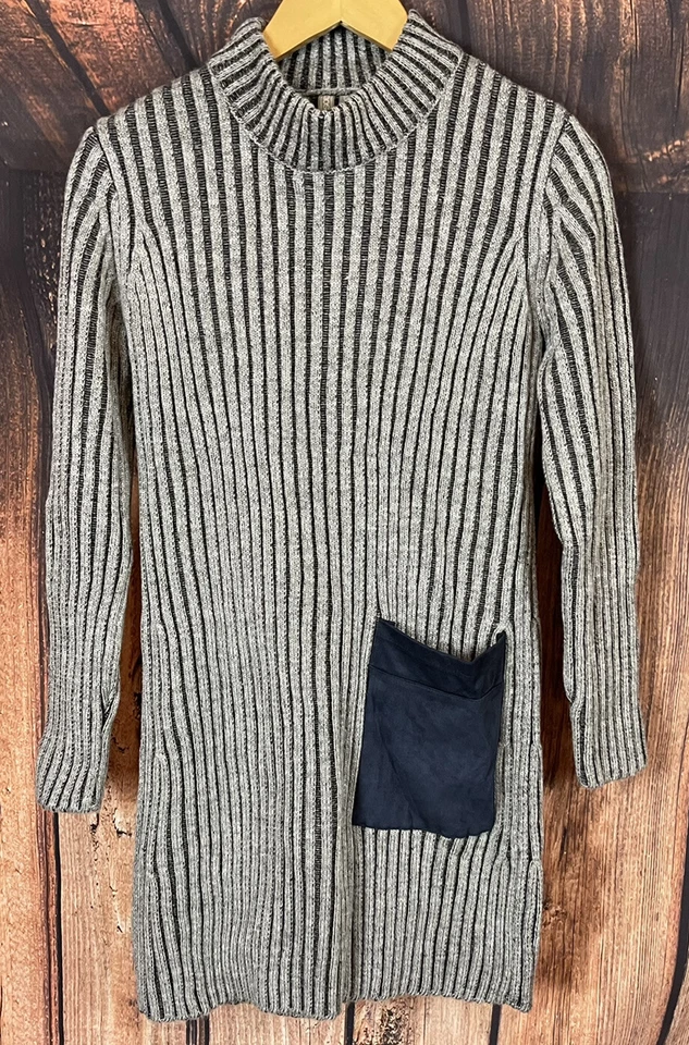 VESTIDO SUÉTER ACANALADO GRUESO GRIS TALLA 8 DE ASOS para mujer Foto 2 de 4