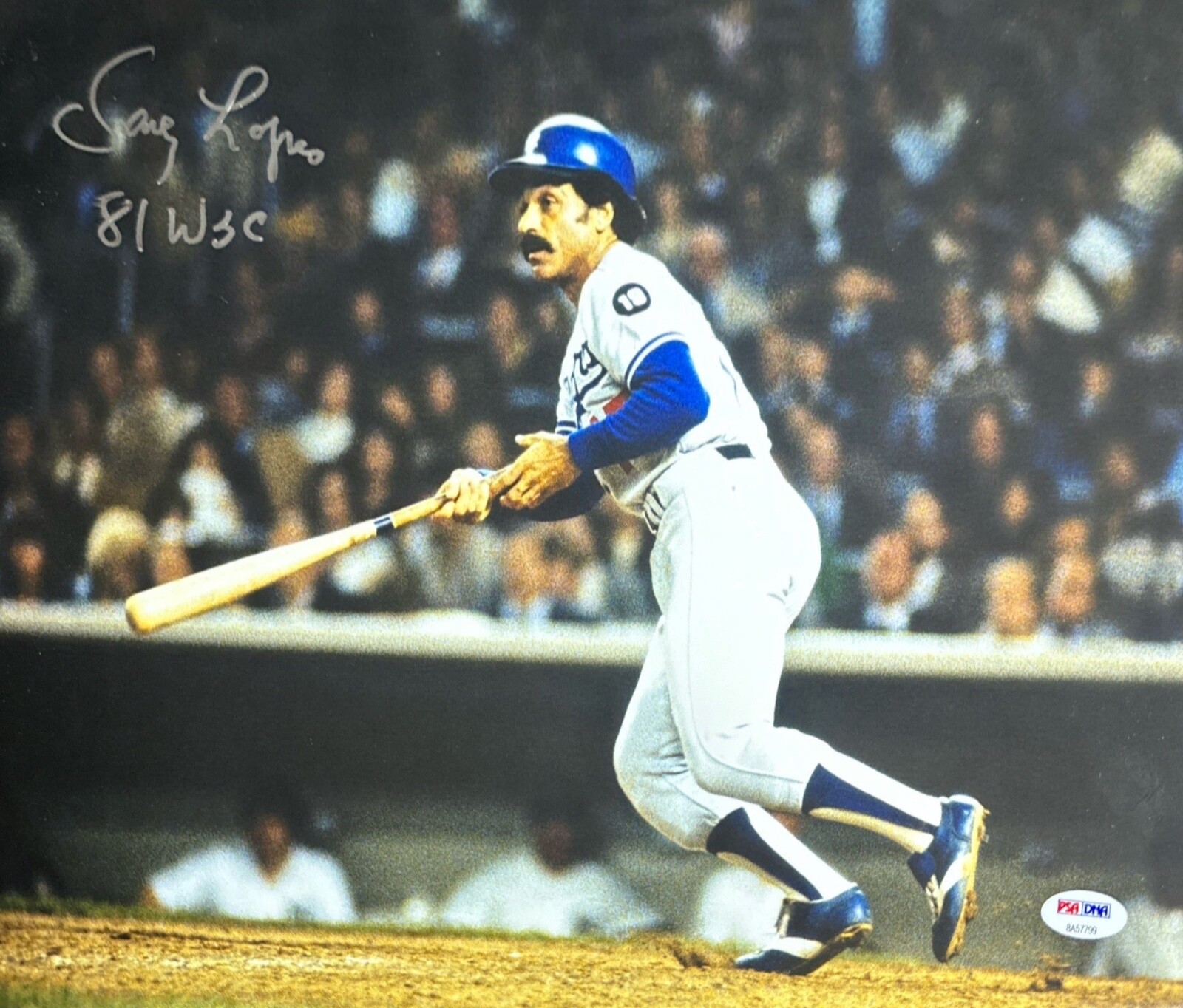 Davey Lopes Autographed Signed Los Angeles Dodgers 11x14 Photo Dodgers '81 WSC' PSA 8A57799 
