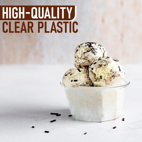 200 Set Disposable Clear Plastic, Ideal for Condiment and Sauce Cups with Lids - Picture 4 of 5