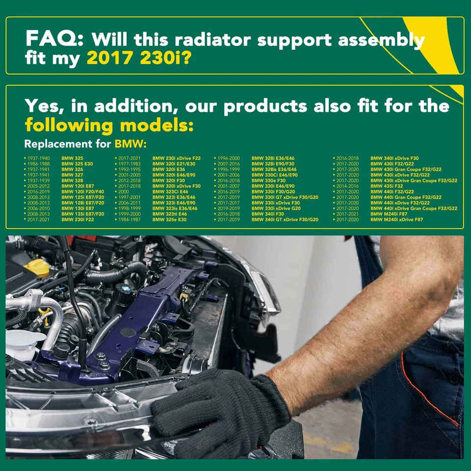 Conjunto de suporte de radiador Left LH para BMW 325 120i 128i 230i xDrive 320i xDrive 340i - Imagem 2 de 4