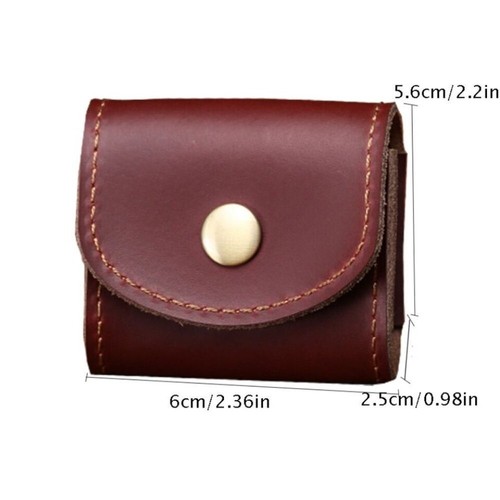 Crazy Horse Skin Data Cable Headphone Storage Box Solid Color Retro Bag - Picture 2 of 6