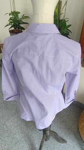 Exclusiva blusa de mujer 🙂 BROOKS BROTHERS lima/blanca mangas 3/4 talla 34 - Imagen 3 de 6