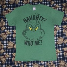 Rare 2016 Official Dr. Seuss The Grinch Naughty Who Me Shirt Sz M