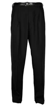 Mens Trousers Black Dress Pants Pleated Slacks W/ Black Belt New Sizes 30 to 42