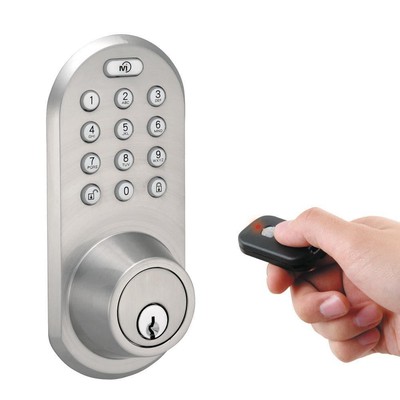 Remote Control Single Cylinder Satin Nickel Touch Pad and Electronic Deadbolt