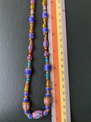 Venetian Style MultiColor Chevron & WhiteHeart Beads Necklace - Picture 13 of 19