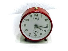 Vintage *ANKRA quick* Wecker Tischwecker mechanisch Handaufzug-Rot Dachbodenfund