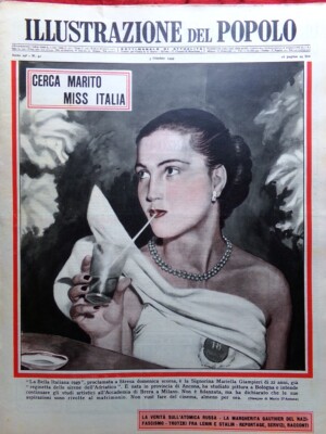 Illustration of the People October 3, 1949 Giampieri Horns Corinne Luchaire Trotsky