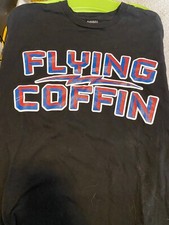 FLYING COFFIN BLACK Shirt Men's Medium Short Sleeve Made in USA Rare
