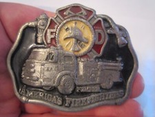 1985 AMERICA'S FIREFIGHTERS BELT BUCKLE - HEAVY - TUB CR