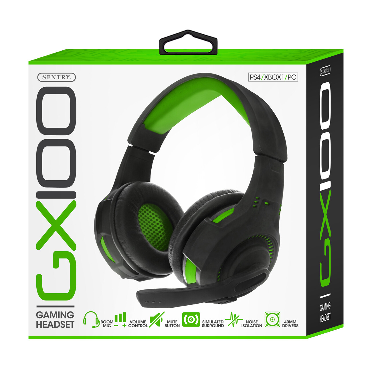 GX100: Gaming Headset In Green 06ST-HS-GX100GR, By Sentry Industries