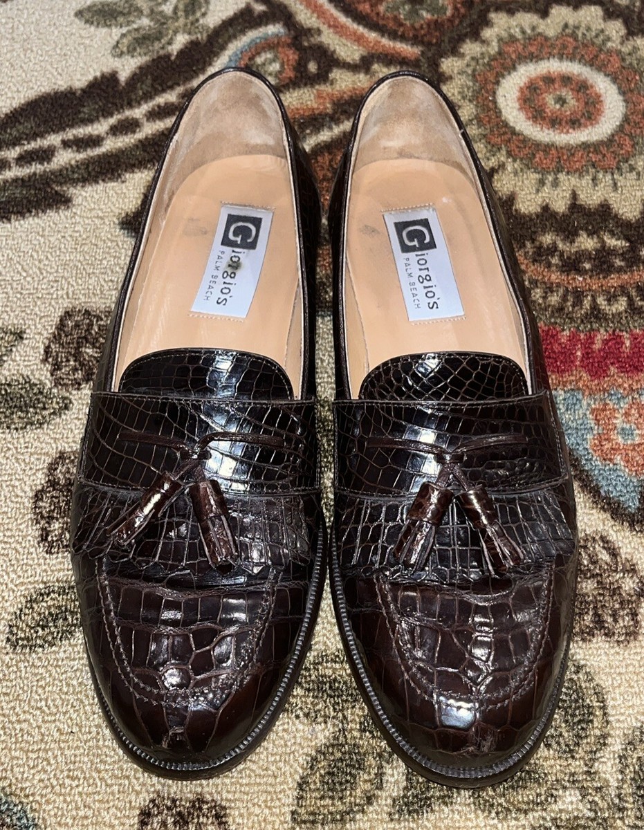GIORGIO’S OF PALM BEACH GENUINE OSTRICH BLACK TASSELED LOAFERS MADE SPAIN 10 NEW Mens Giorgio main image 3
