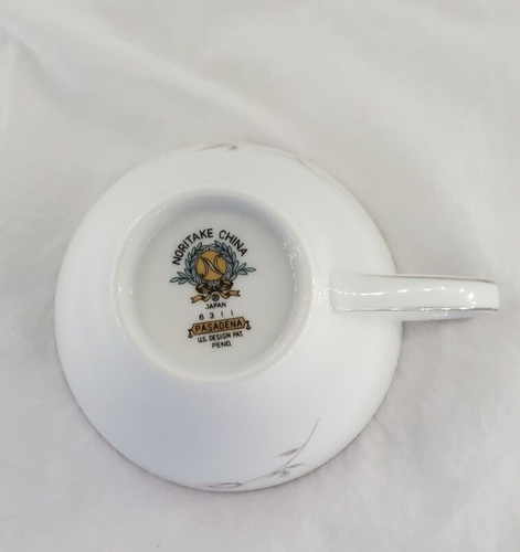 Noritake Pasadena Japan 6311 China Pink Rose Silver Gray 2 Cups & 1 Saucer Set - Picture 9 of 24