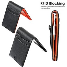 Mens Slim Genuine Leather Wallet RFID Blocking Credit Card Holder Bifold Purse
