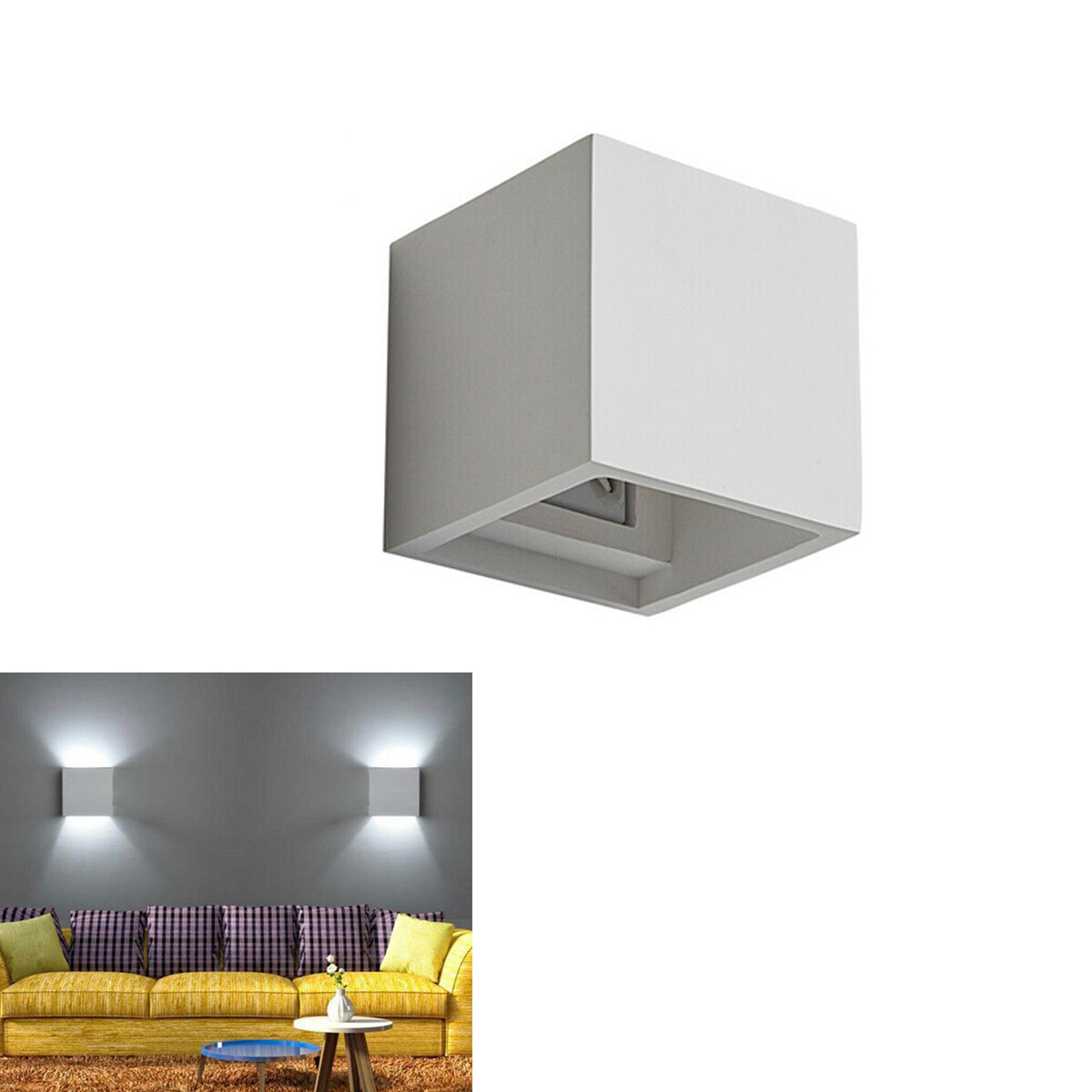 APPLIQUE INTERNO ESTERNO LED CUBO LAMPADA PARETE MURO 10W DOPPIA Luce Fredda 10 50924315 - Foto 9