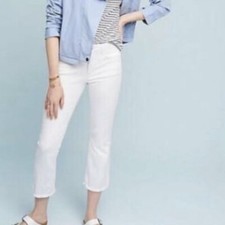 ANTHROPOLOGIE NWT Pilcro and the Letterpress Script White Denim Jeans Size 31