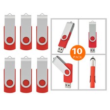 10 Pack USB 2.0 Flash Drives Swivel Thumb Pen Drive Memory Stick 1/2/4/8/16GB